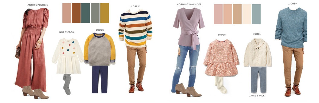 Coordinated outfits by color